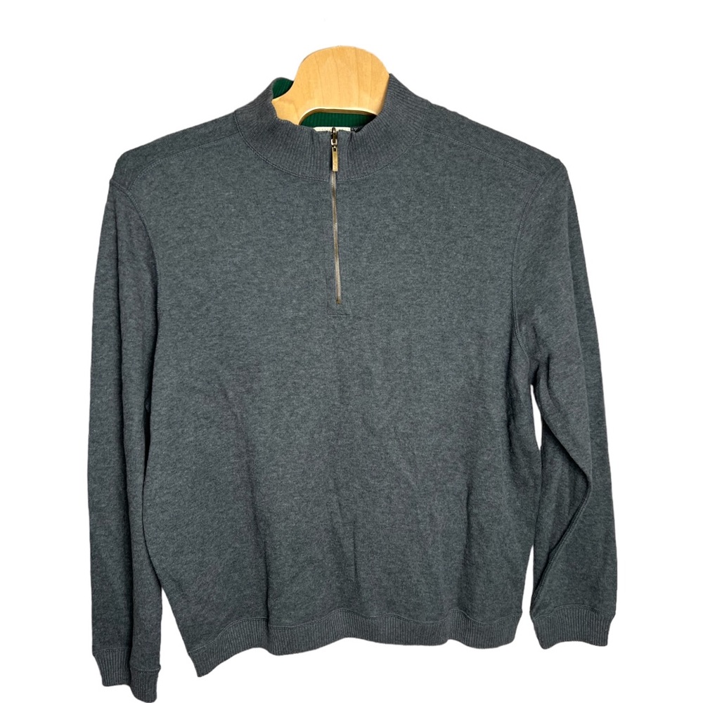Ocean‎ & Coast Men’s 1/4 Zip Mock Neck Long Sleeve Pullover Sweater Gray Sz XXL